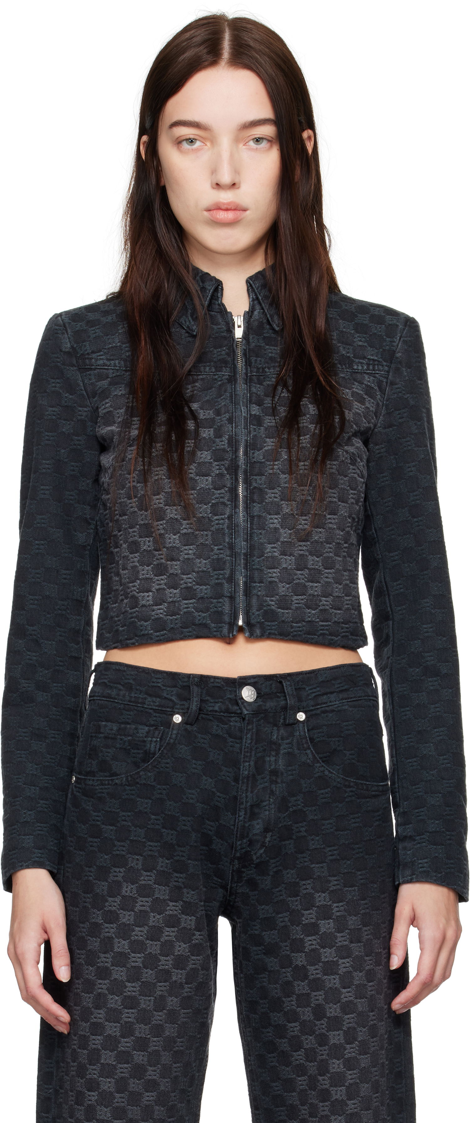 Яке MISBHV Monogram Denim Jacket Черно | 241W400, 0