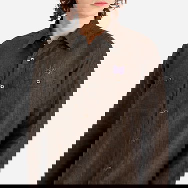 Риза Needles Needles Linen Chambray Work Shirt, Large Кафяво | QV291-C, 5