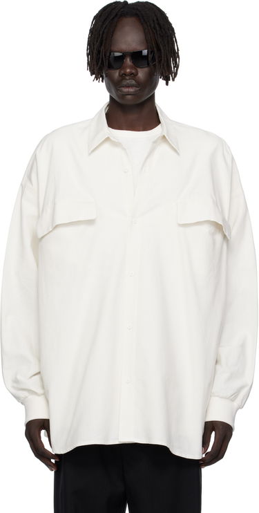 Риза Fear of God ESSENTIALS Long-Sleeve Oxford Shirt with Flap Pockets Бяло | 186SP254424F, 0