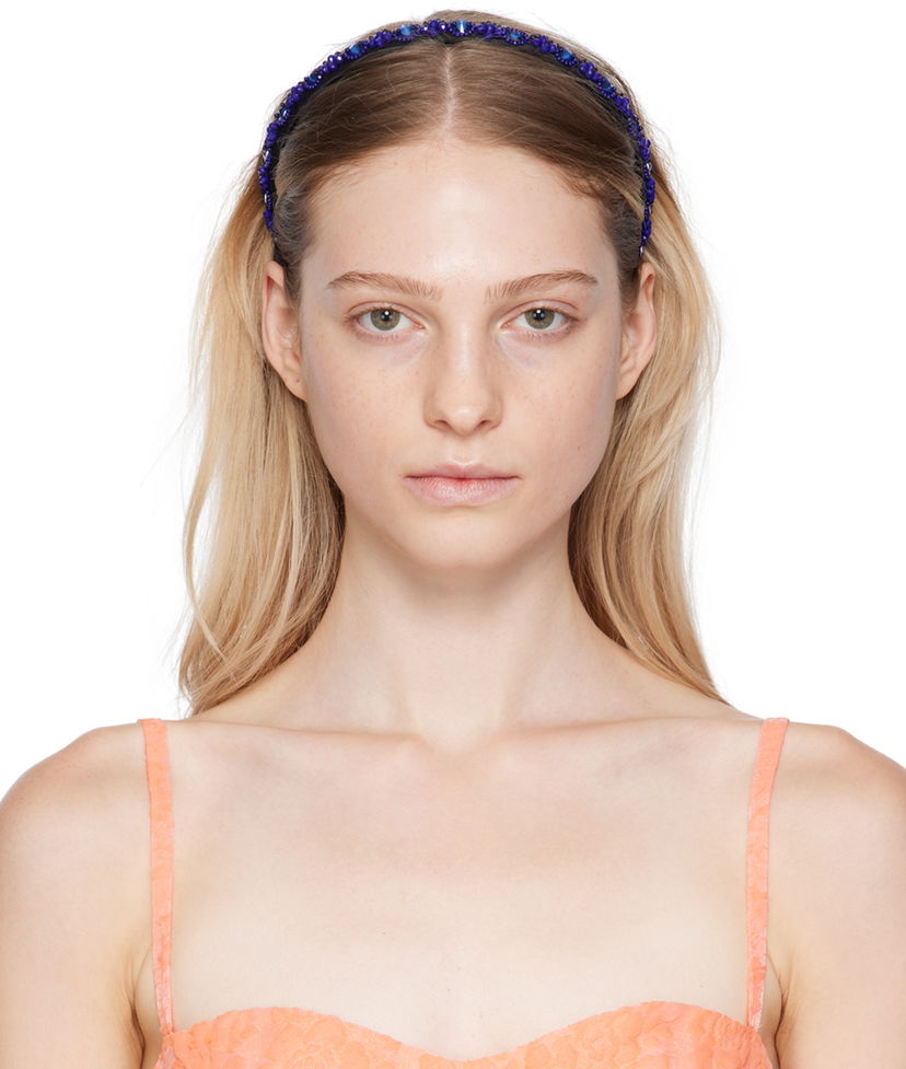 Гривна Erdem Crystal-Cut Headband Синьо | PF23_1598CESBI