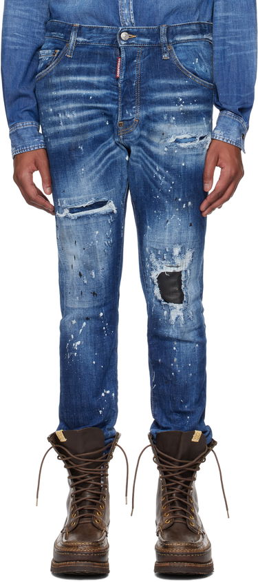 Дънки DSQUARED2 Dsquared2 Cool Guy Ripped Wash Jeans Синьо | S74LB1635_S30872, 0