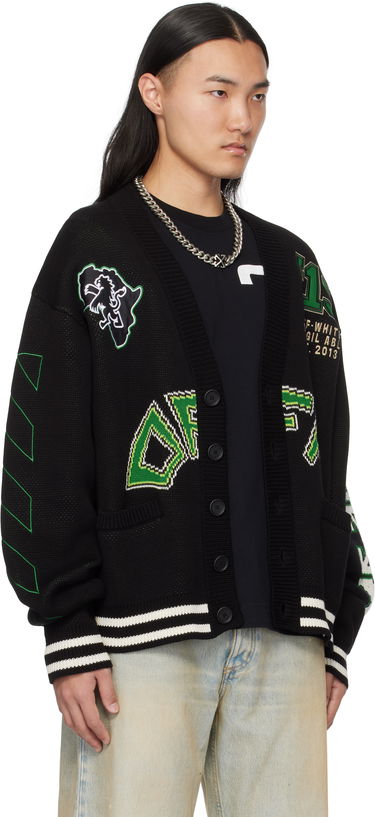 Пуловер Off-White Varsity Cardigan Черно | OMHB019S25KNI0021057, 1