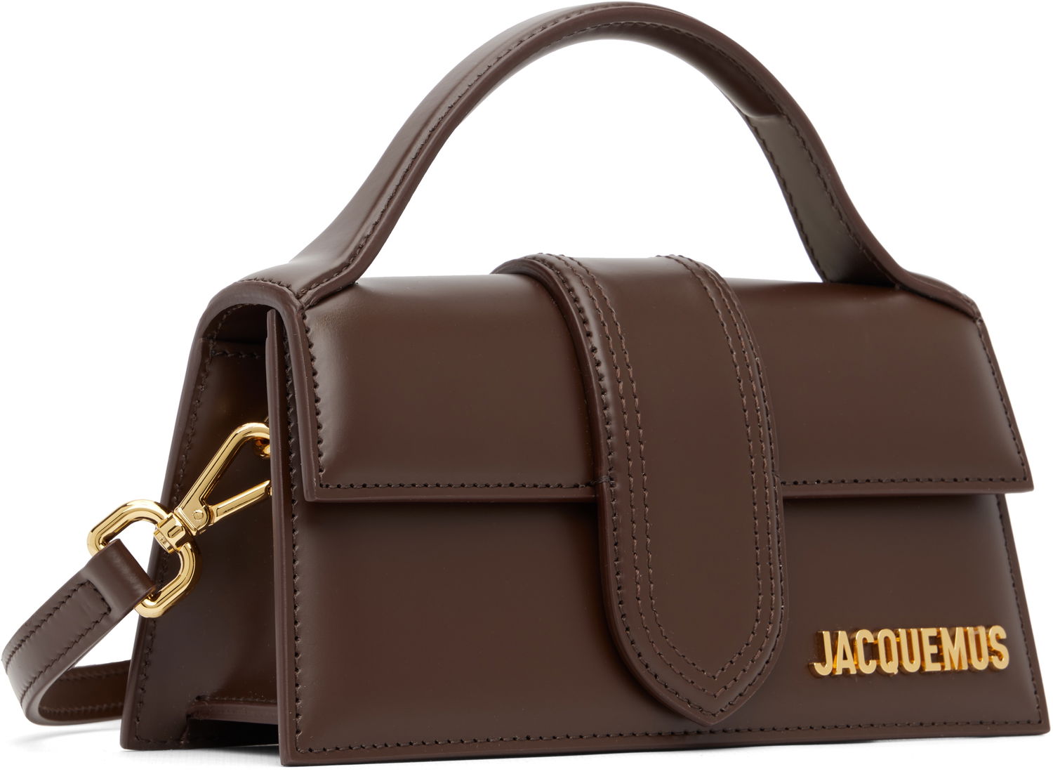 Дамска чанта Jacquemus 'The Bambino' Leather Flap Top-Handle Bag Кафяво | 23EBAW00006BC01A01, 1