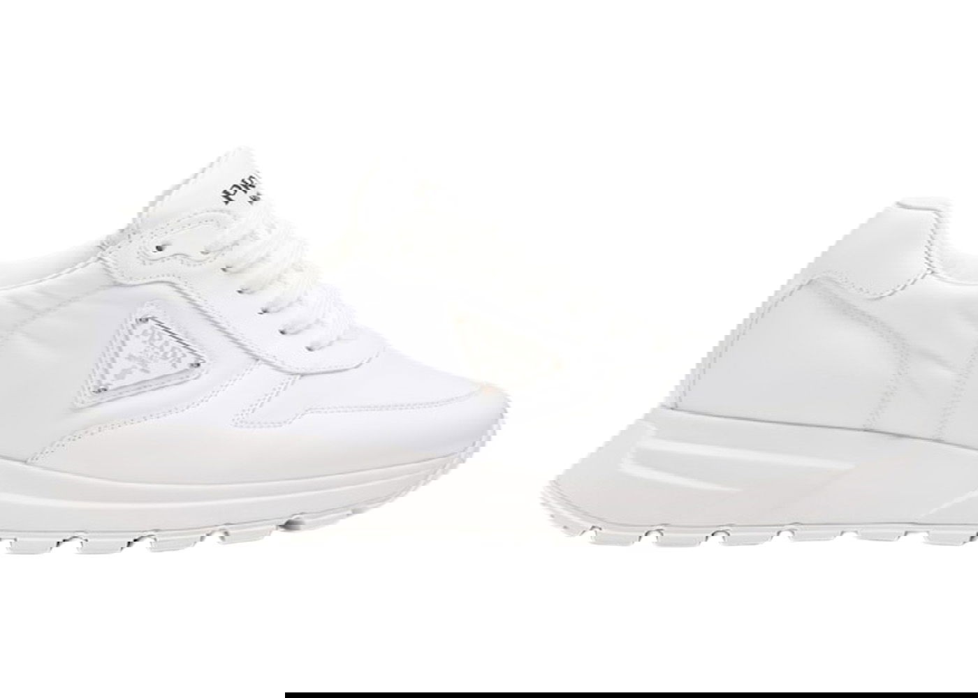 Кецове и обувки Prada PRAX 01 Sneakers Re-Nylon Brushed Leather White White Бяло | 2EE369_3LF5_F0009_F_G000, 0