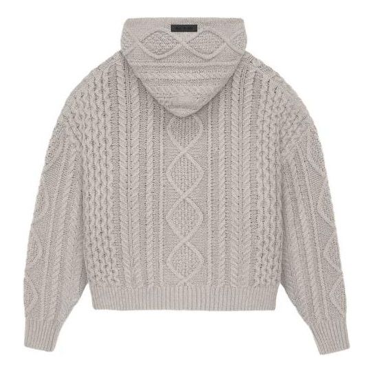 Пуловер Fear of God Essentials Cable Knit Hoodie Сиво | 192BT234392F