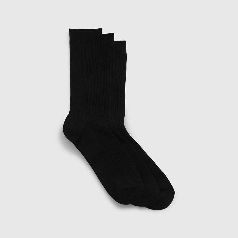 Чорапи GAP Basic Crew Socks 3-Pack True Black V2 Черно | 733789-02