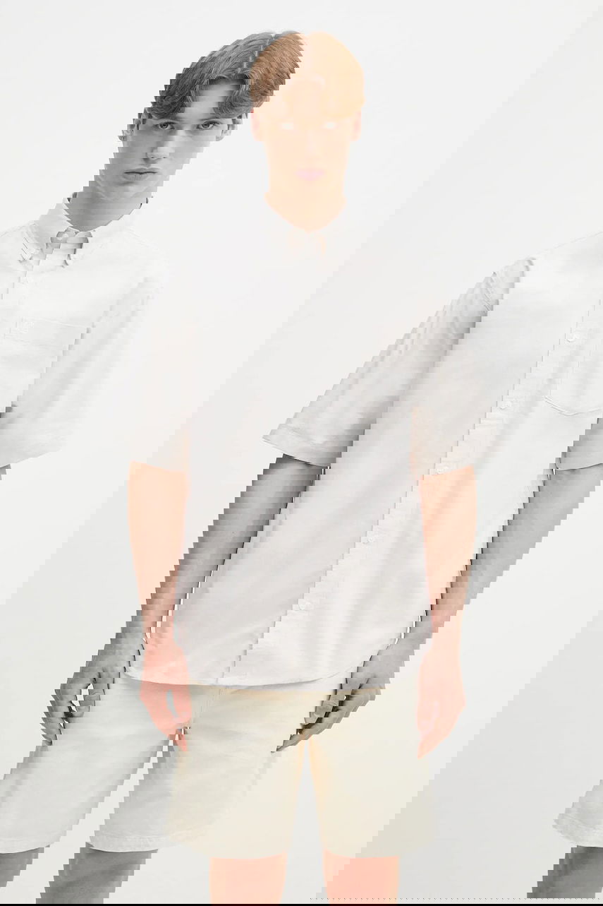 Риза Carhartt WIP Cotton Short Sleeve Braxton Button-Down Regular Fit Shirt Бежово | I031454.2V4XX, 0