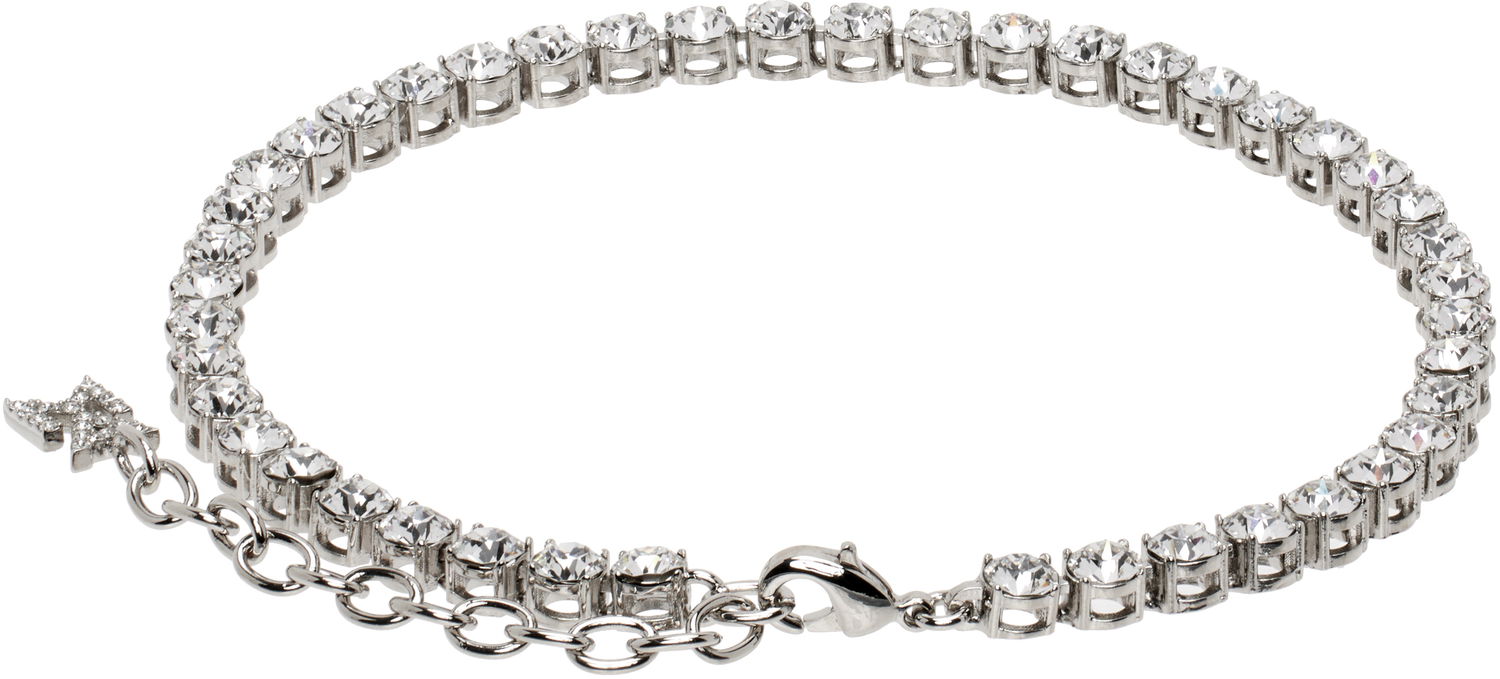 Гривна Amina Muaddi Muaddi Silver Tennis Chain Anklet Металик | TENNIS ANKLET, 1