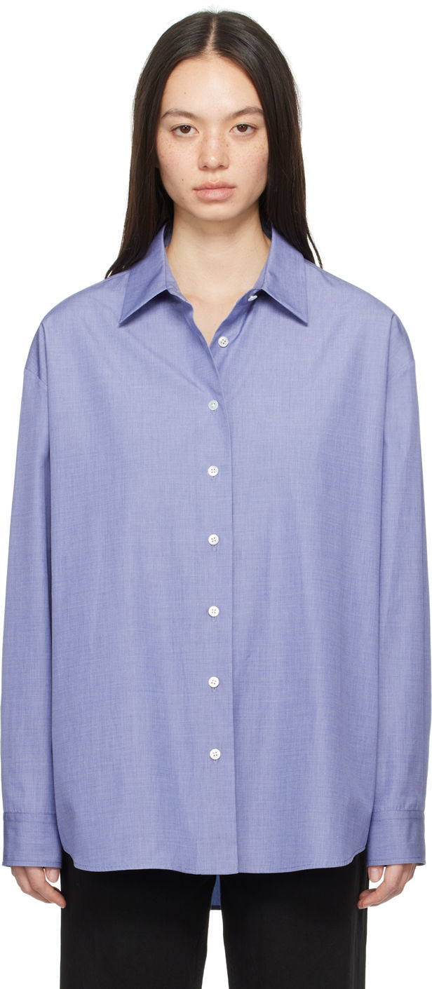 Риза The Row Oversized Cotton Shirt Синьо | 7974-W2622, 0