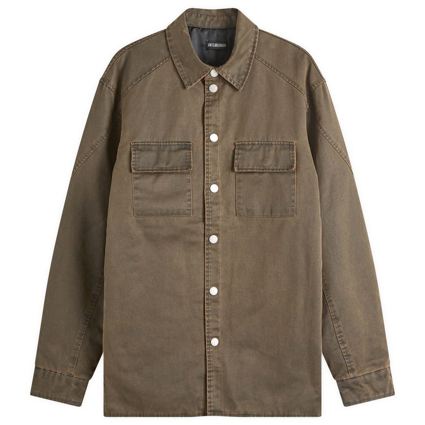 Риза Han Kjøbenhavn Washed Overshirt Зелено | M-134135-290