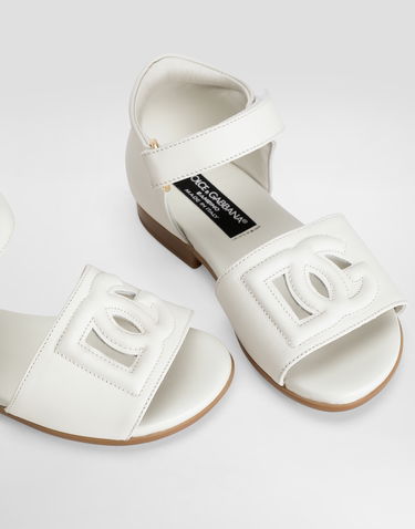 Кецове и обувки Dolce & Gabbana Calfskin Sandals For First Steps Бяло | D20102A173581890, 3