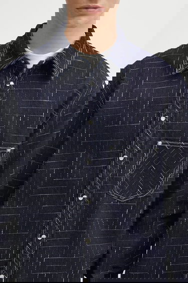 Риза KENZO Weave Casual Relaxed Fit Denim Shirt with Classic Collar Многоцветен | FF65DC4226V1, 4