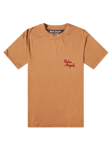 Тениска Palm Angels Embroidered Logo Tee Кафяво | PMAA075F22FAB0011728