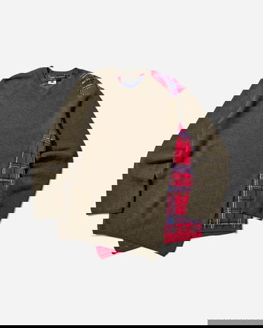 Пуловер Comme des Garçons Asymmetric Paneled Sweater Зелено | PP-N006-W25 1, 1