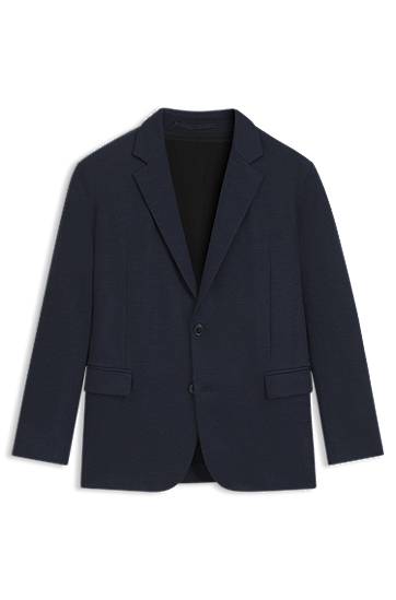 Яке BOSS Slim-Fit Twill-Print Jersey Blazer Тъмно синьо | 50544597, 0