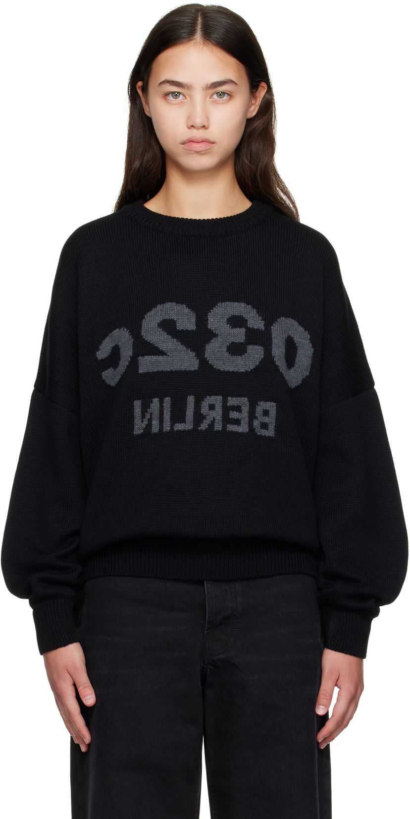 Пуловер 032C 032c Selfie Knit Sweater Черно | F25-URK-1511-000-W
