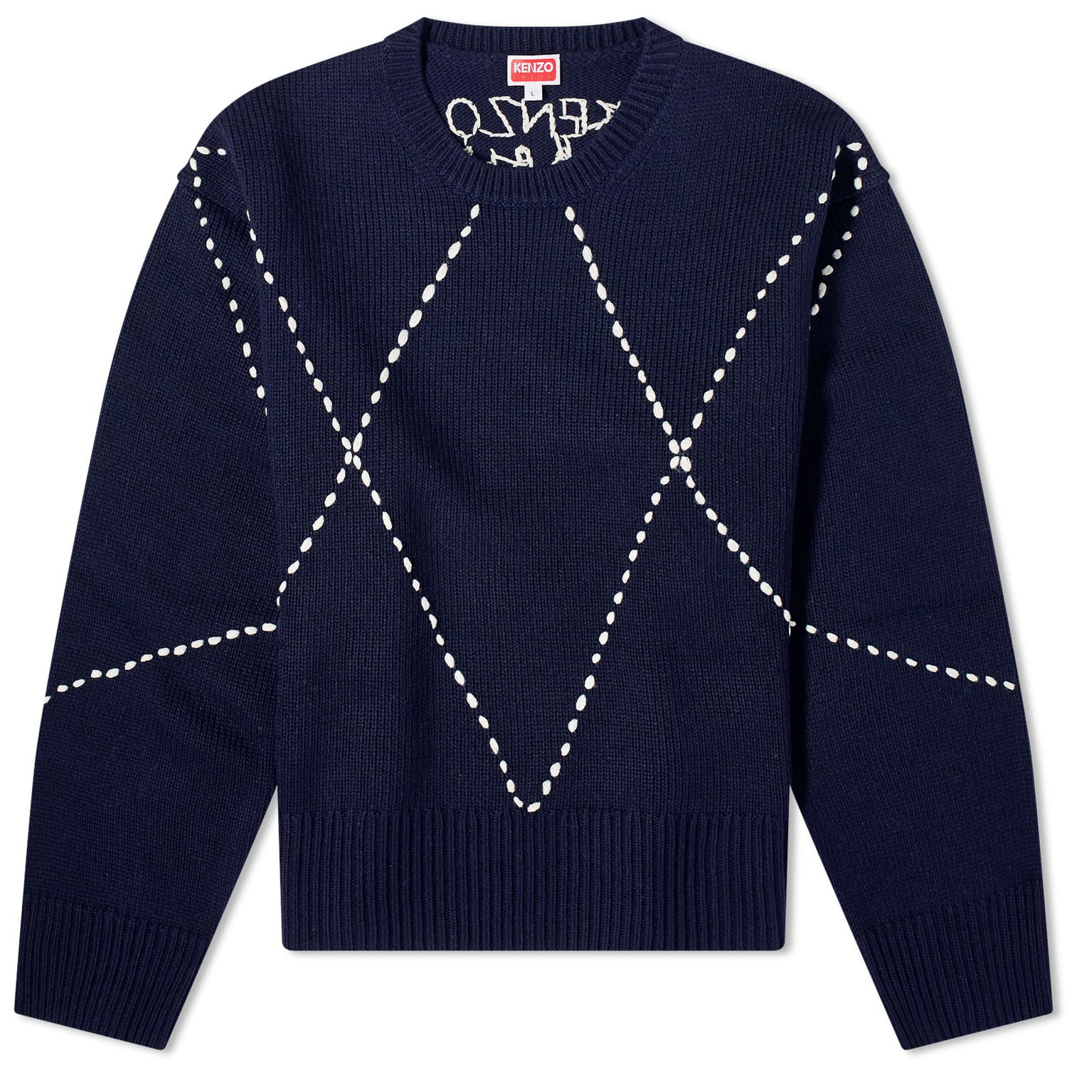 Пуловер KENZO Sashiko Stitch Crewneck Тъмно синьо | FD65PU4093CI-77, 0