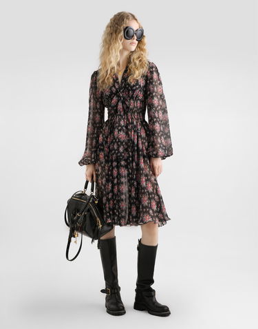 Pокля Dolce & Gabbana Small Flower Bouquets-print Chiffon Dress Многоцветен | F60GMTIS10FHN5XK, 1