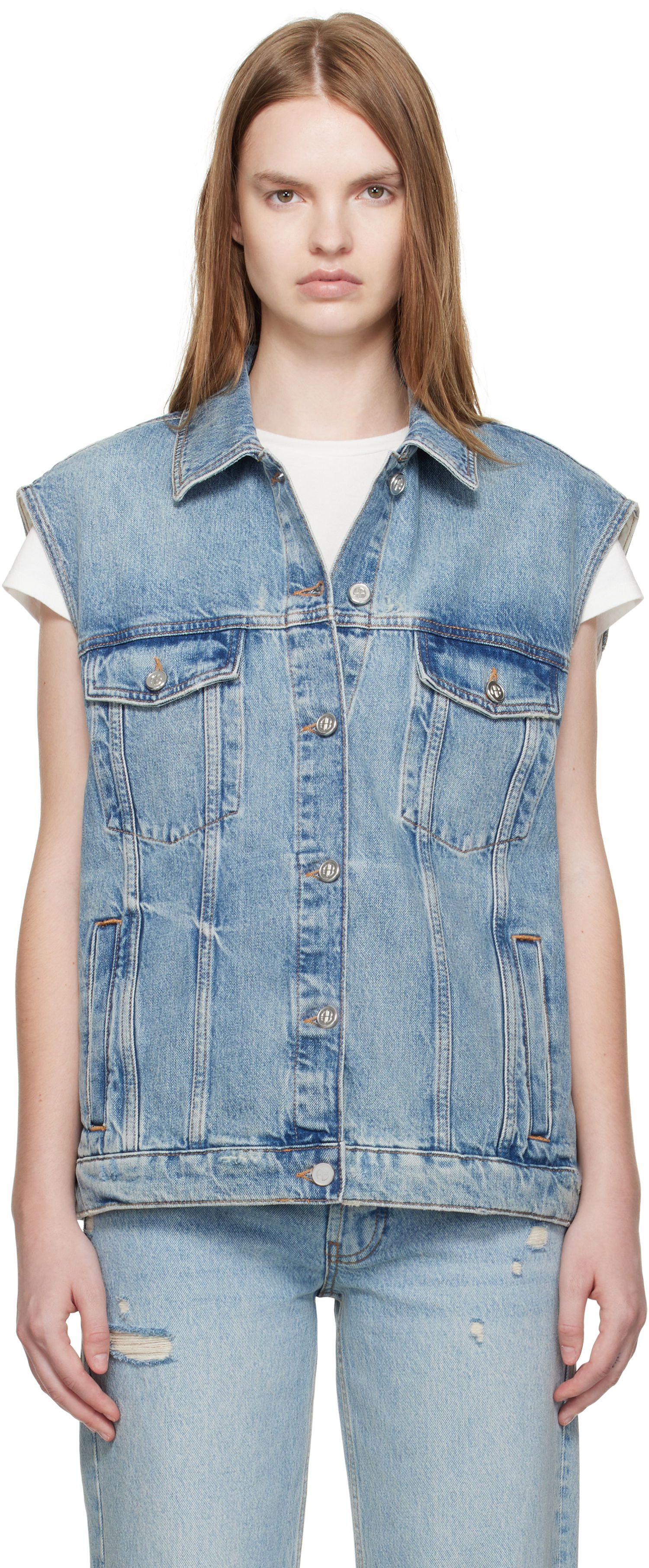 Жилетка Anine Bing ANINE BING Rory Denim Vest Синьо | A-01-10857-WHD37, 0