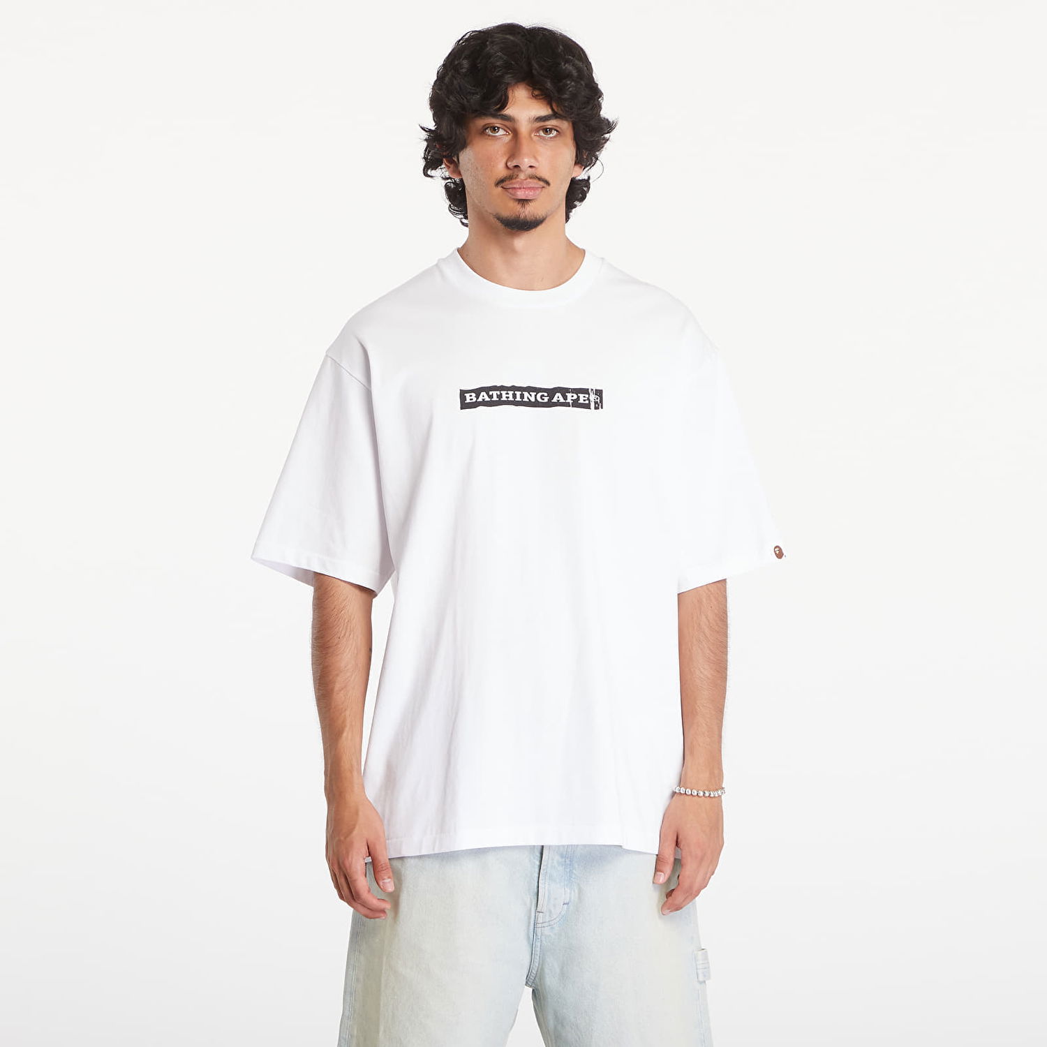 Тениска BAPE A BATHING APE Screen Print Stencil Logo Relaxed Fit Short Sleeve Tee White Бяло | 001TEK801332M WHT, 0