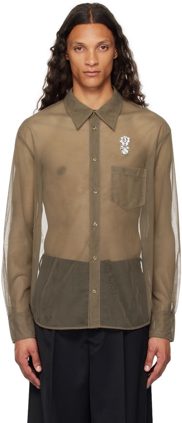 Риза Simone Rocha Simone Rocha Sheer Embellished Shirt Зелено | 5289TB 0069, 0