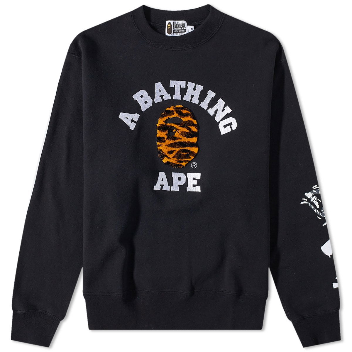 Суитчър BAPE A Bathing Ape Tiger Camo College Relaxed Fit Crew Sweat Черно | 001SWI701001F-BLK, 0