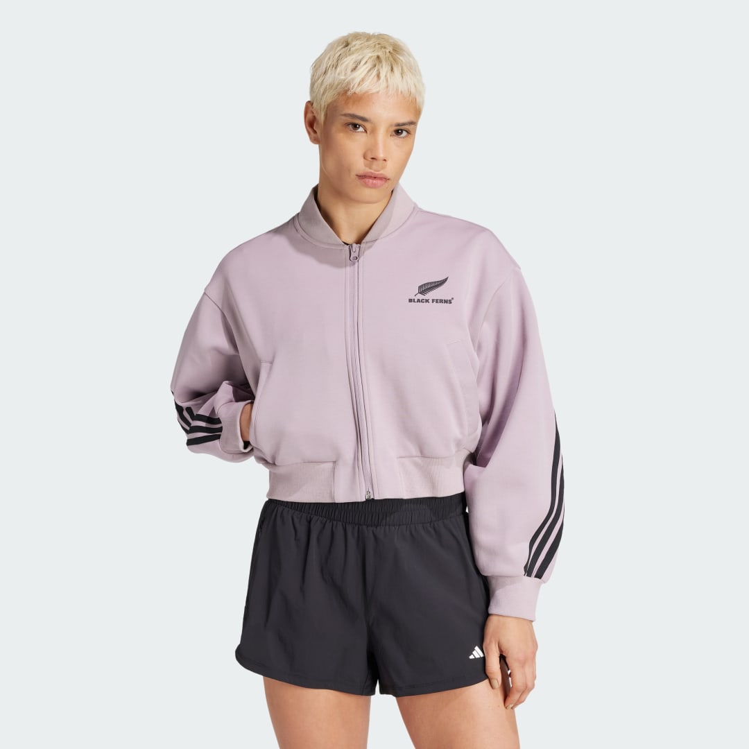 Яке бомбър adidas Performance Black Ferns Cropped Bomber Jacket Лилаво | IW0255, 0