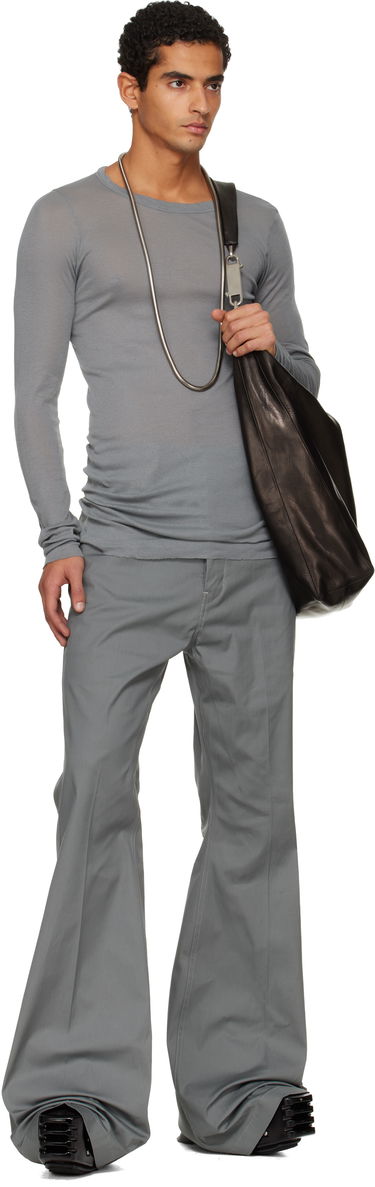 Тениска Rick Owens Rick Owens Concordians Rib Long-Sleeve T-shirt Сиво | RU02E1250 MR, 3