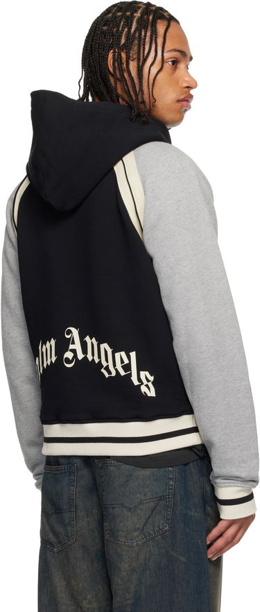 Яке Palm Angels Curved Logo Varsity Jacket Черно | PMEK013F25FLE0011008, 2