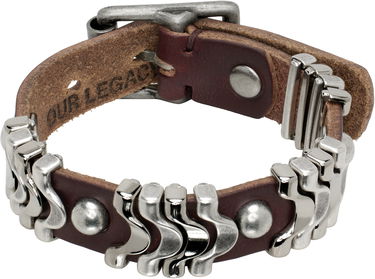 Гривна OUR LEGACY Our Legacy Wave Leather Bracelet Кафяво | A2258WBB, 0