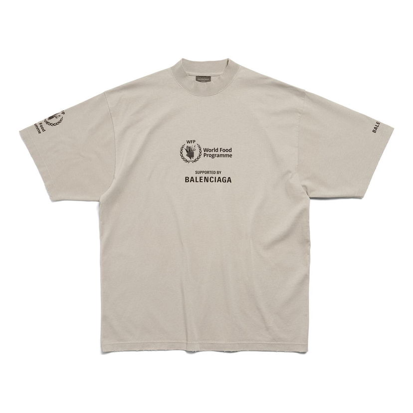 Тениска Balenciaga Balenciaga WFP Logo Print T-Shirt Бежово | 764235TQVB69763