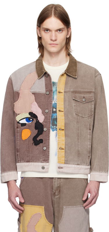 Яке KidSuper KidSuper Patchwork Face Colorblocked Twill Jacket Кафяво | SS25-OW-10, 0