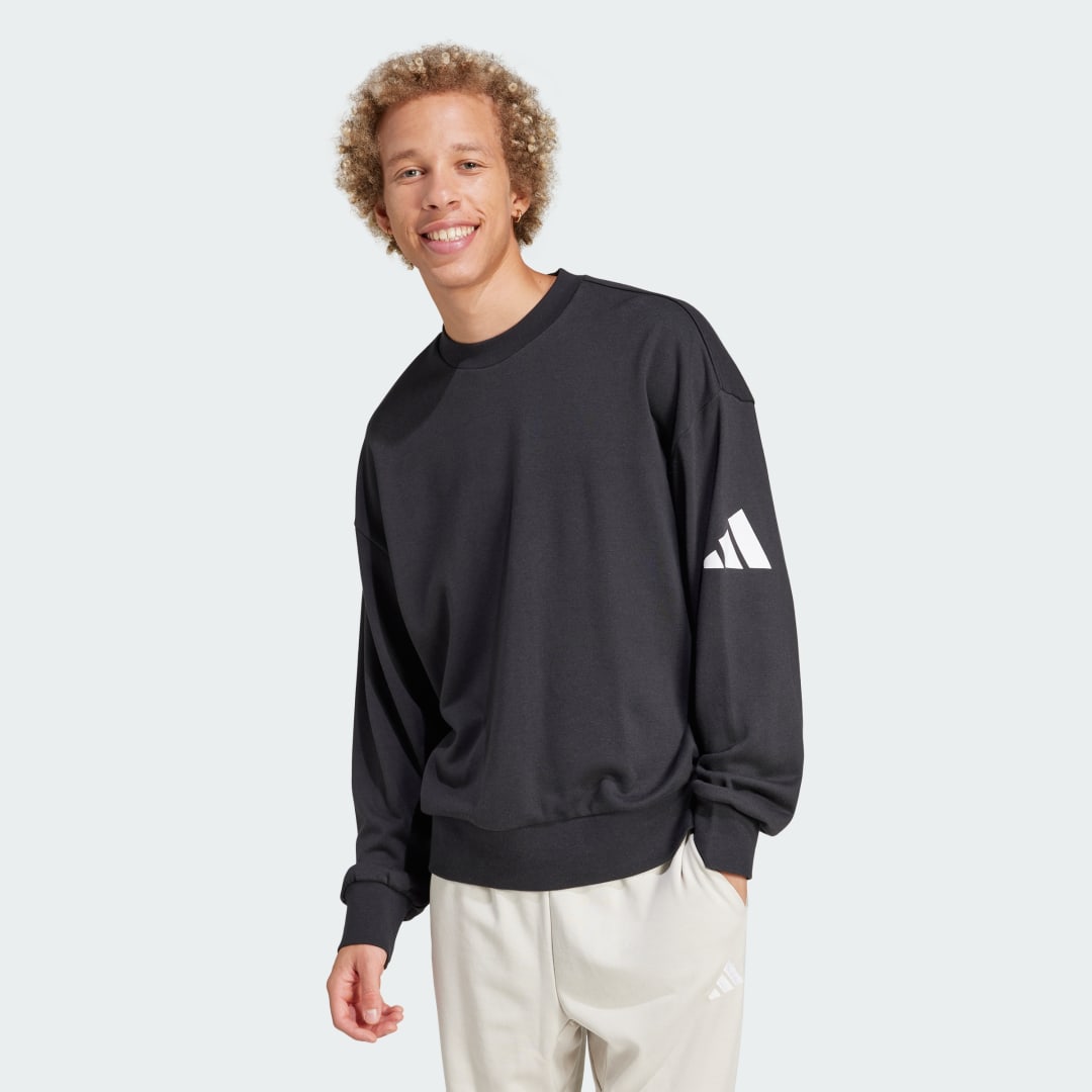 Суитчър adidas Performance Essentials Loose Fit Sweatshirt Черно | JF3576, 0