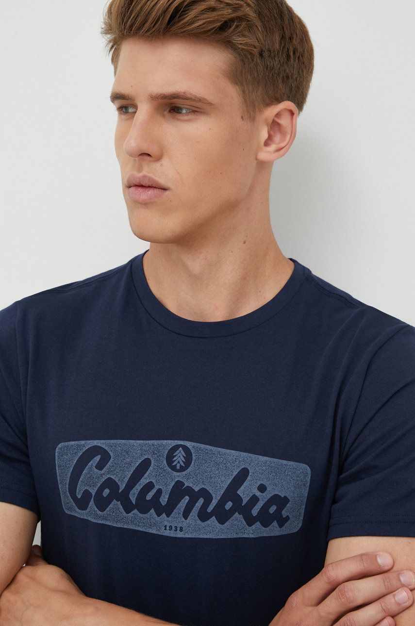 Тениска Columbia T-Shirt Out-shield Hybrid Тъмно синьо | 1955873, 0
