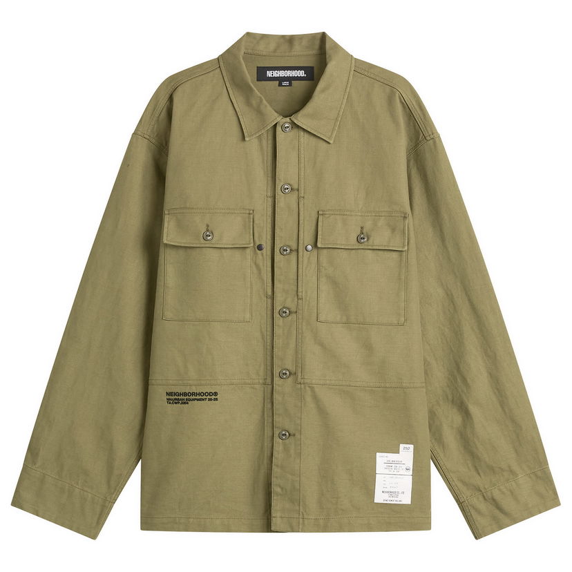Риза Neighborhood Urban Equipment Fatigue Shirt Зелено | 252TSNH-SHM09-ODB