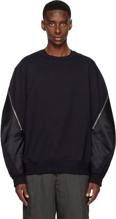 Суитчър Dries Van Noten Dries Van Noten Contrast-Panel Zippered Sweatshirt Черно | 252-021154-2611, 0