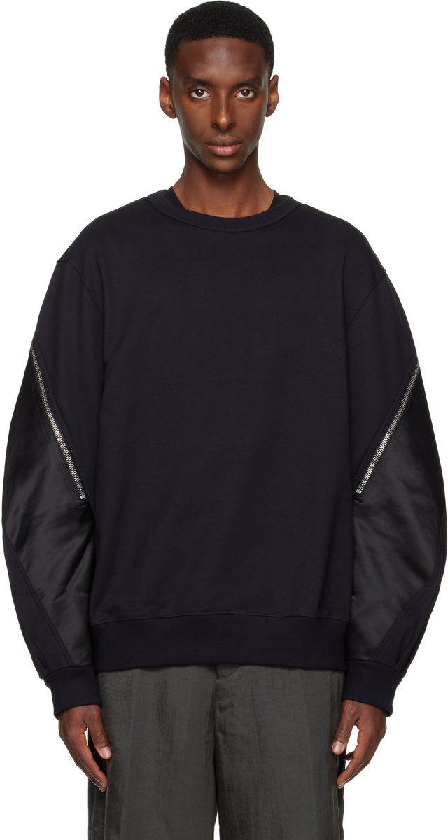 Dries Van Noten Contrast-Panel Zippered Sweatshirt