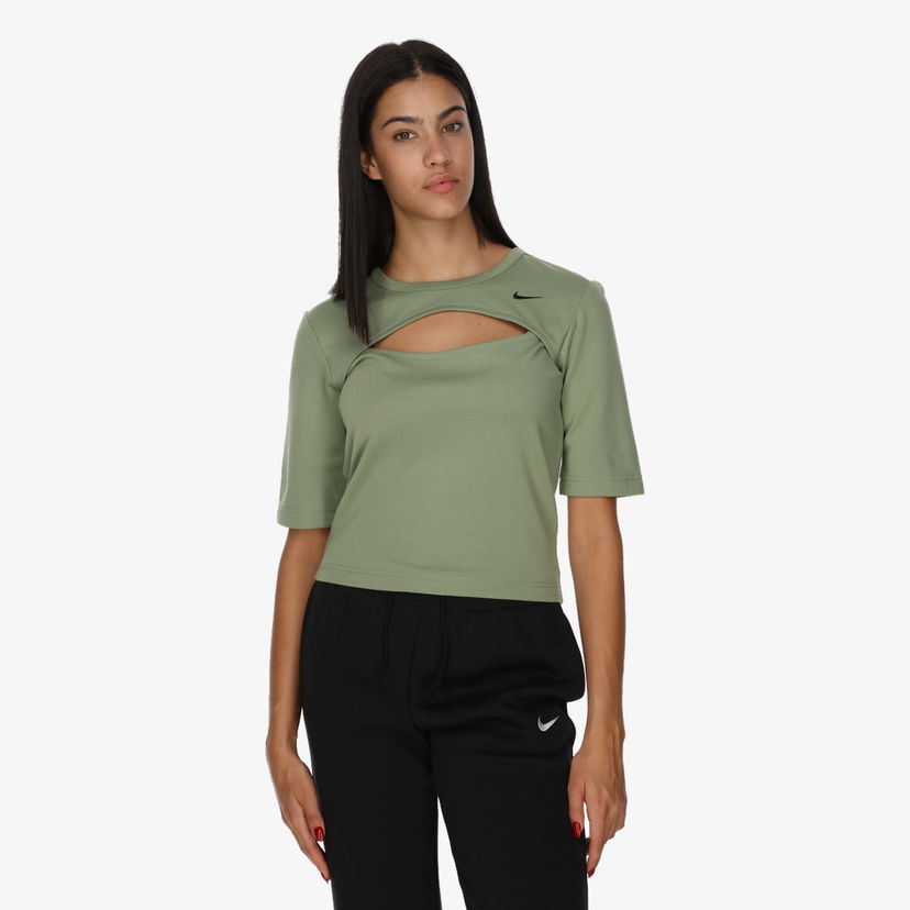 Тениска Nike Nike Sportswear Essentials Women's Cutout T-Shirt Зелено | FB8282-386