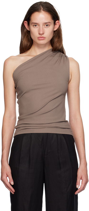 Потник Anine Bing One Shoulder Slim Fit Top Кафяво | A-08-9271-BWN27, 0