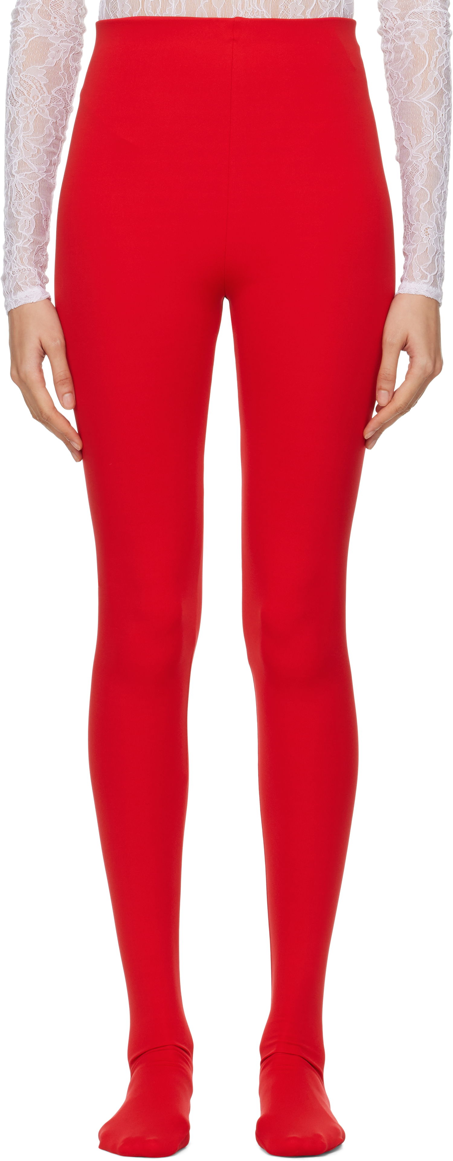 Чорапи WARDROBE.NYC Opaque Leggings Червено | W2086R14, 0
