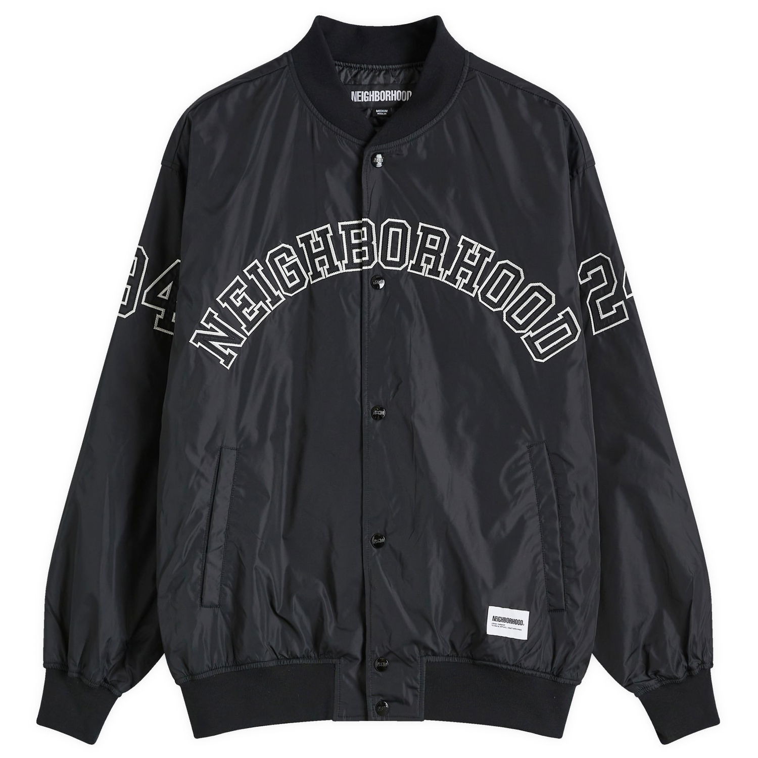 Яке бомбър Neighborhood Baseball Jacket Large Черно | 242TSNH-JKM04-BLK, 0