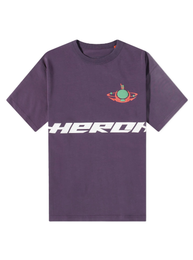 Тениска HERON PRESTON Globe Burn T-Shirt Лилаво | HMAA032F23JER0173750