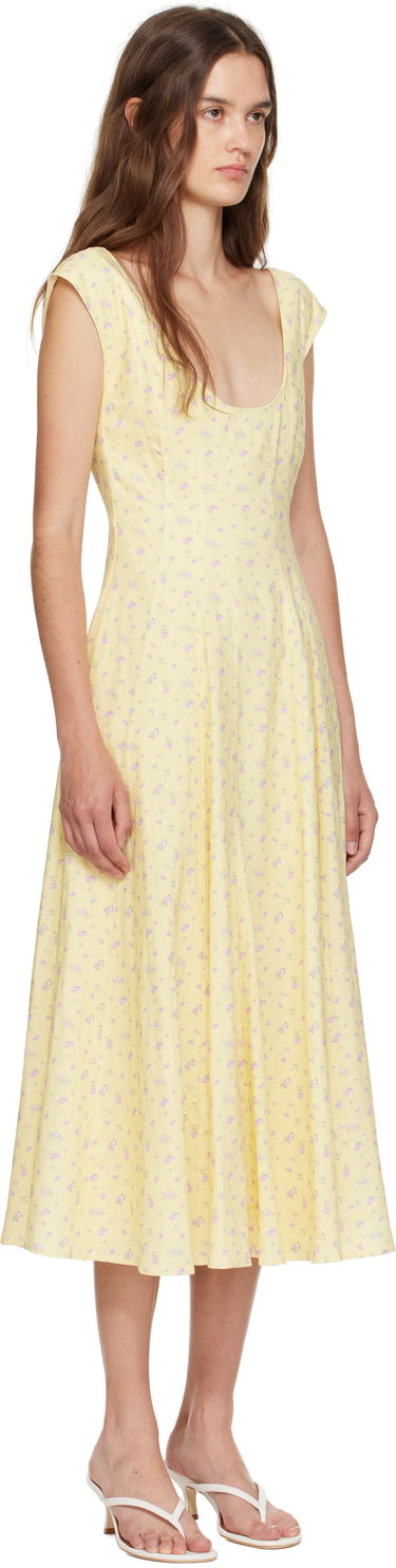 Pокля GUIZIO Guizio Leila Floral Midi Dress Жълто | P25404W085, 1