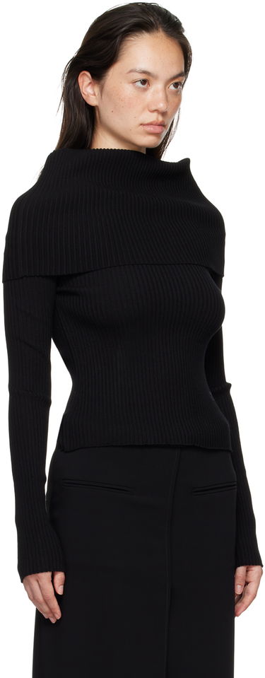 Пуловер Courrèges Courrèges Women's Fitted Off Shoulder Sweater Черно | 324MPU189FI0001, 3