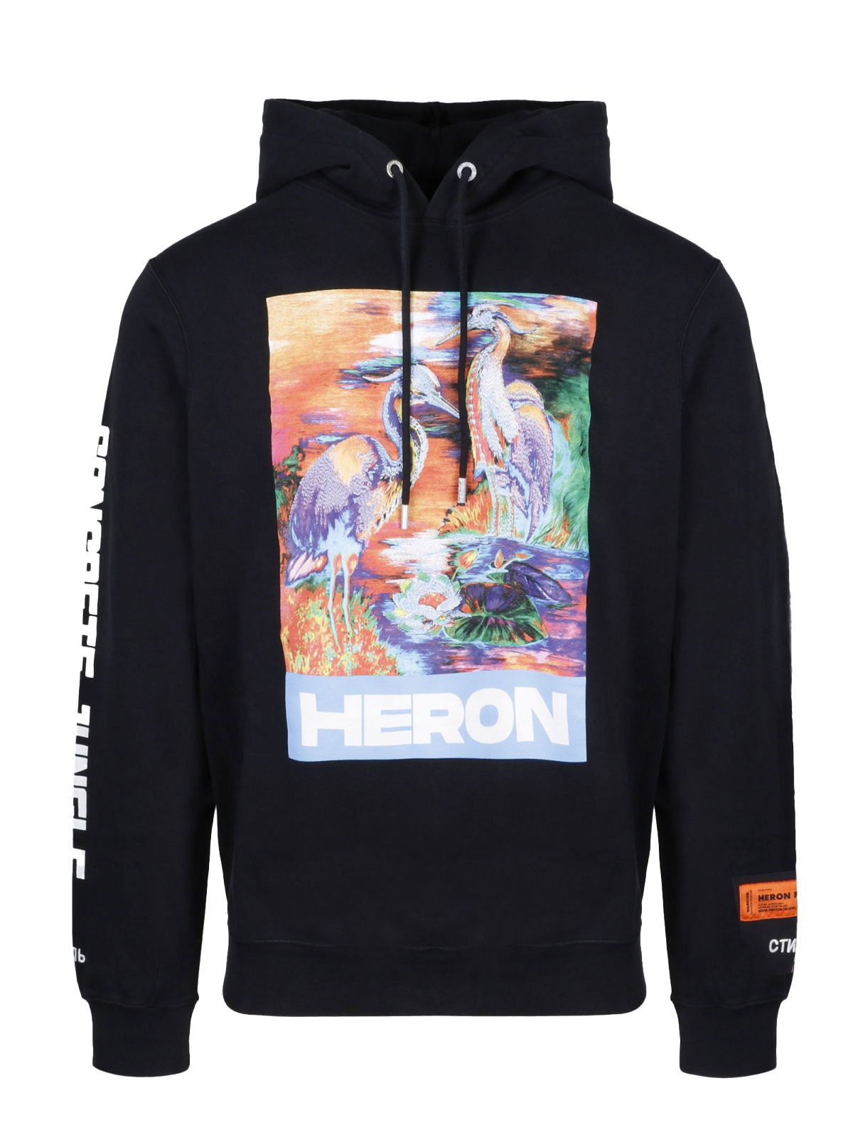 Суитчър HERON PRESTON Watercolor Print Hoodie Черно | HMBB007S208960211088, 0