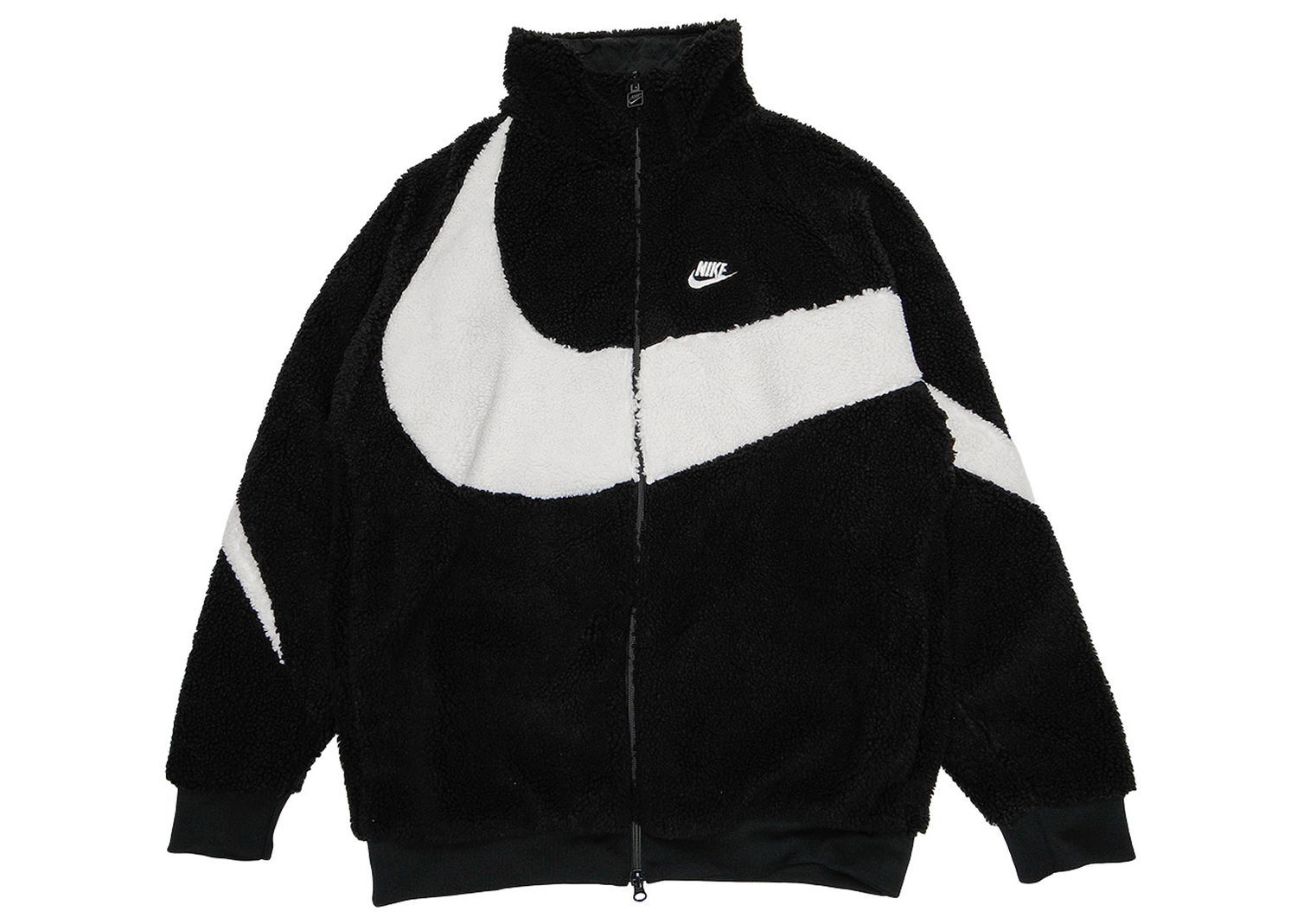 Яке Nike Big Swoosh Reversible Boa Jacket Black White Черно | BQ6546-011, 0