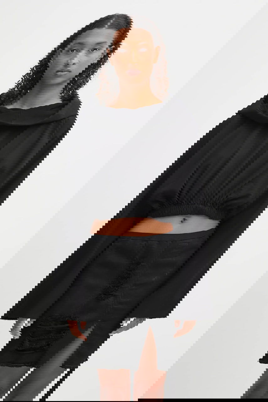 Суитчър Rick Owens Rick Owens DRKSHDW Cropped Hooded Tunic Черно | DS02E7236.RIG, 0