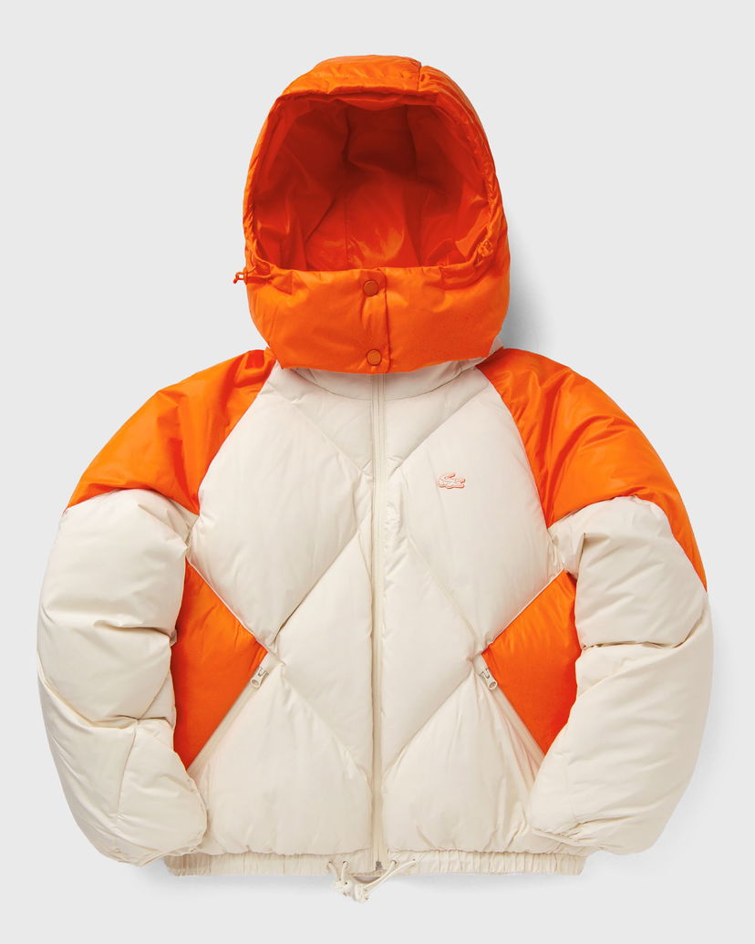 Пухо яке Lacoste Diamond Quilted Hooded Down Puffer Jacket Бяло | BF3521-IBB