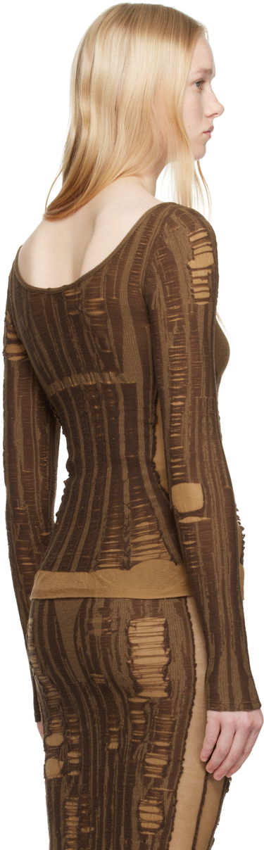 Pокля Diesel Diesel M-Calai Distressed Ribbed Knit Top Кафяво | A19218 0BJBI, 2
