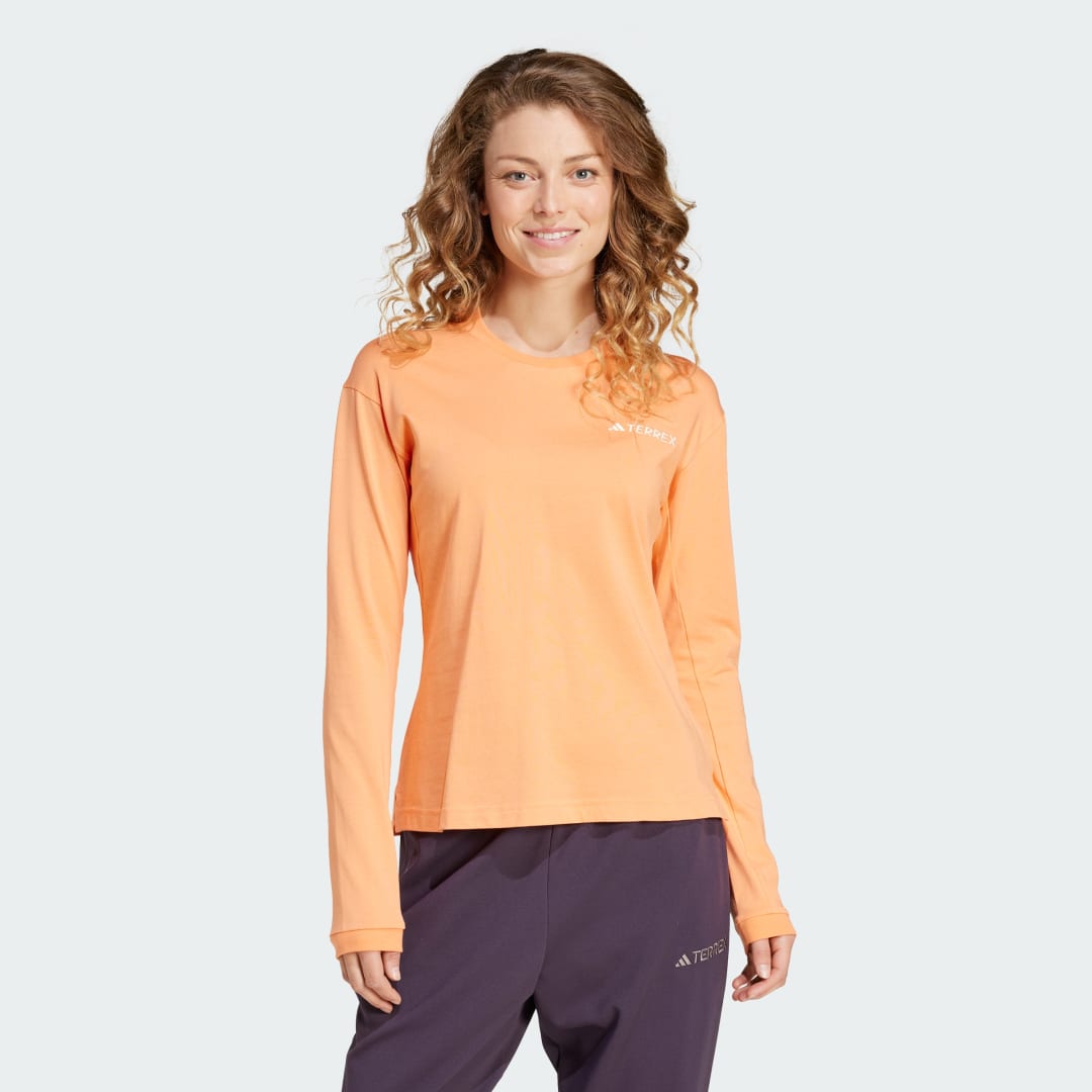 Тениска adidas Performance Terrex Xploric Logo Long Sleeve T-Shirt Оранжево
 | IY5326, 0